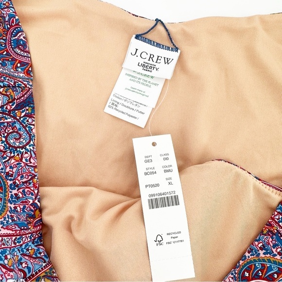 NWT J Crew Liberty Fabrics 2 Piece Bikini Swimsuit Size XL - Picture 3 of 7